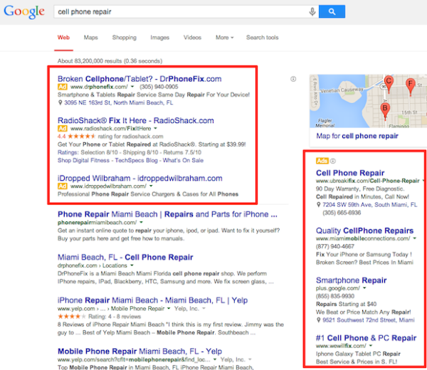 Google SERP Before