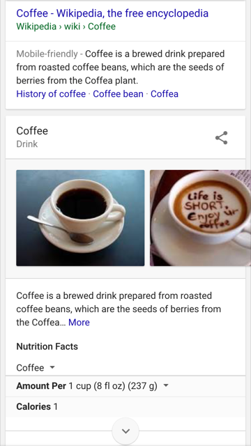 Wikipedia Results for Local Coffee Shop